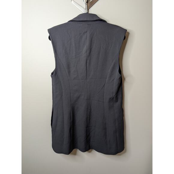 Free People Suit Shop Blazer Vest Charcoal Gray Size Medium - Picture 7 of 10